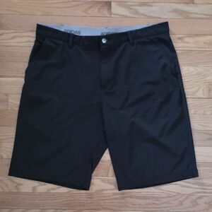 Adidas Men's 38 Black Flat Front Performance Golf Shorts